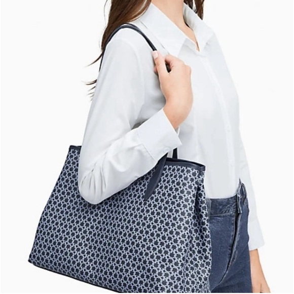 KATE SPADE ♠️ New York 💙BLUE MULTI💙 SPADE LINK  TOTE BAG 🌟LIKE NEW🌟 - Picture 3 of 17